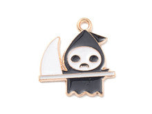 Golden Ghost Enamel Charm 20x19mm