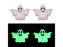 Platinum-Finish Glow-in-the-Dark Ghost Enamel Charm 23.5x19.5mm