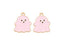 Light Gold and Pink Ghost Enamel Charm 21.5x17mm