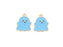 Light Gold and Light Blue Ghost Enamel Charm 21.5x17mm