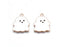 Light Gold and White Ghost Enamel Charm 22x18mm