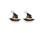 Platinum-Finish Witch Hat Enamel Charm 17.5x17mm