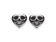 Platinum-Finish Halloween Heart Enamel Charm 22x21.5mm