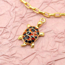 Jesse James Beads Totally Turtle-Tastic Gold-Plated Enamel Turtle Charm, 24 x 14mm