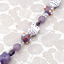 Jesse James Beads Autumn Lampwork Glass Bead Strand - Owl In The Night Sky
