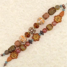 Jesse James Beads Autumnal Boho Clay Bead Strand Duo - Let's Go Pumpkin Picking