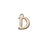 Alphabet Pendant, Letter "D" 8.5mm, Gold Plated (1 Piece)