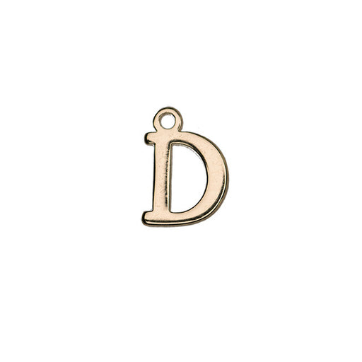 Alphabet Pendant, Letter "D" 8.5mm, Gold Plated (1 Piece)