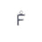 Alphabet Pendant, Letter "F" 8.5mm, Silver Plated (1 Piece)