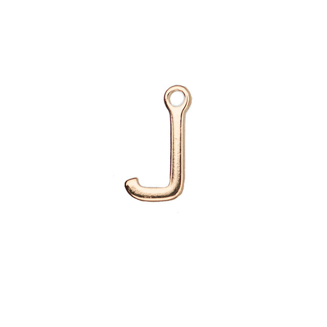 Alphabet Pendant, Letter "J" 8.5mm, Gold Plated (1 Piece)
