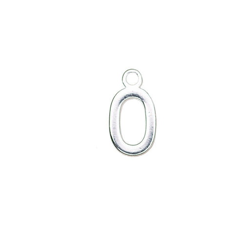 Alphabet Pendant, Letter "O" 8.5mm, Silver Plated (1 Piece)