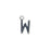 Alphabet Pendant, Letter "W" 8.5mm, Silver Plated (1 Piece)