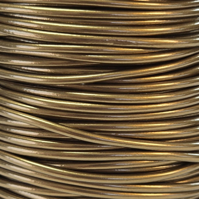 Leather Cord USA Metallic Guariya Round Leather Cord, 1.5mm (Yard)