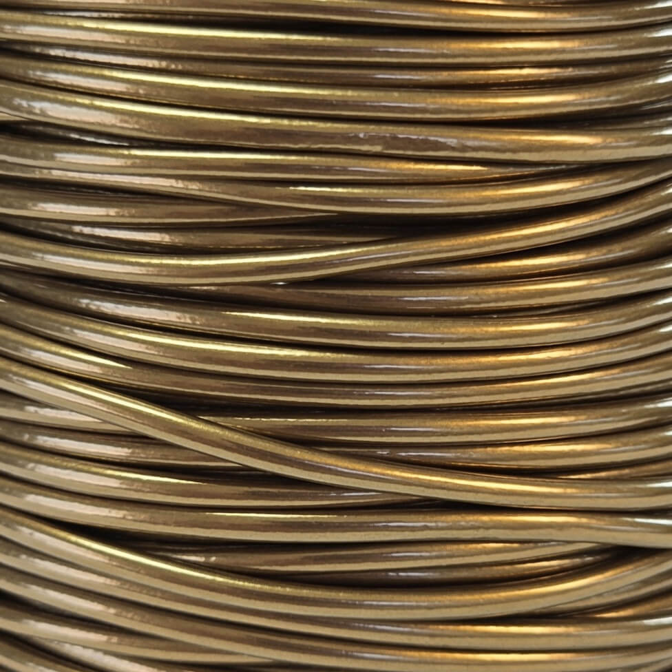 Leather Cord USA Metallic Guariya Round Leather Cord, 1.5mm (Yard)