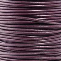 Leather Cord USA Metallic Berry Round Leather Cord, 1.5mm (Yard)