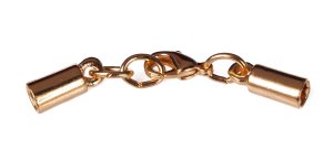 Leather Cord USA Glu-N-Go Gold-Plated Stainless Steel End Cap, 3mm