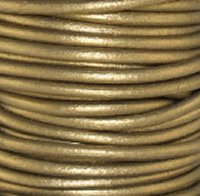 Leather Cord USA Metallic Tota Round Leather Cord, 0.5mm (Yard)