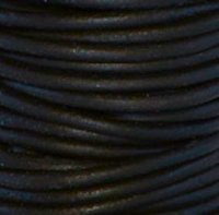 Leather Cord USA Natural Black Round Leather Cord, 1mm (Yard)