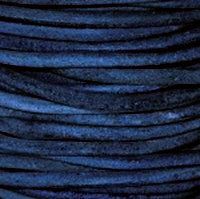 Leather Cord USA Natural Blue Round Leather Cord, 1mm (Yard)