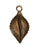 Vintaj Natural Brass Scalloped Leaf Charm 24x13mm