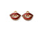 Red Vampire Smile Enamel Charm 13.5x11mm