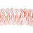 Czech Glass 18 x 8mm Pink and White Silk Paddle Style Bead Strand by Raven's Journey - Limited Edition