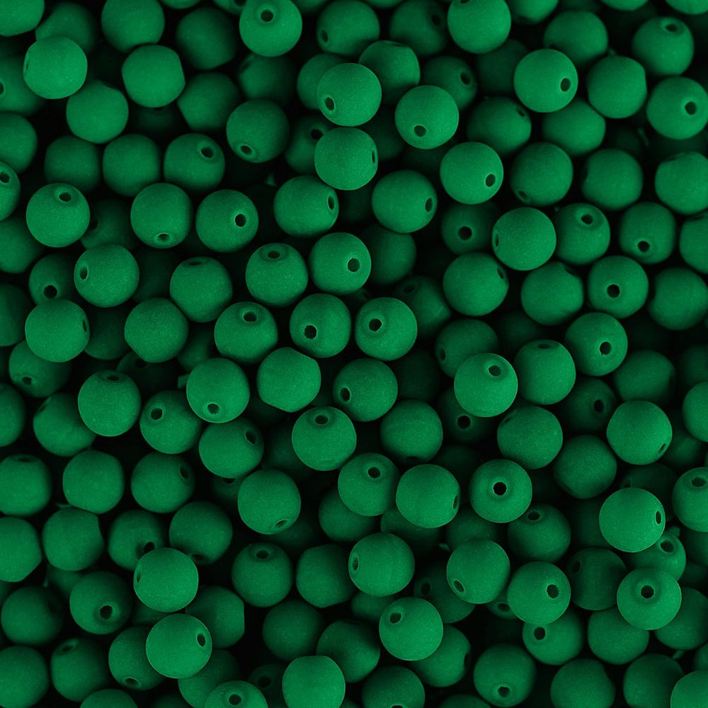 PRECIOSA Czech Glass Bead Strand 6mm, Velvet Irish Green