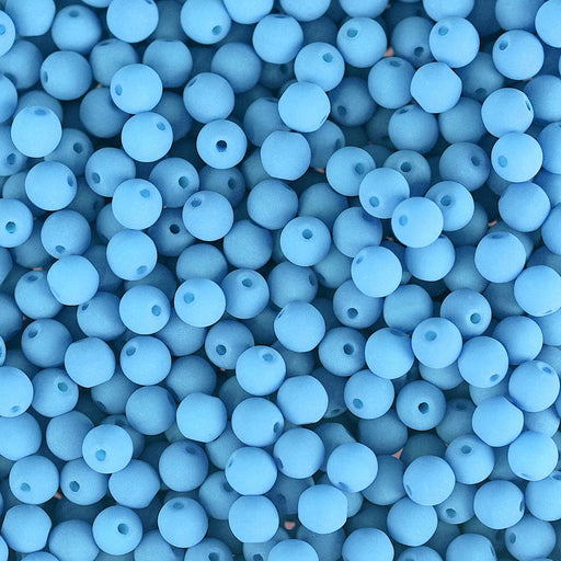 PRECIOSA Czech Glass Bead Strand 4mm, Velvet Sky Blue