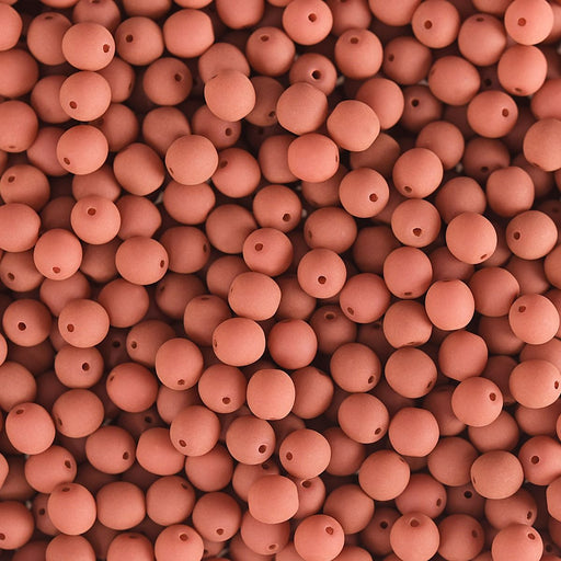 PRECIOSA Czech Glass Bead Strand 4mm, Velvet Soft Coral