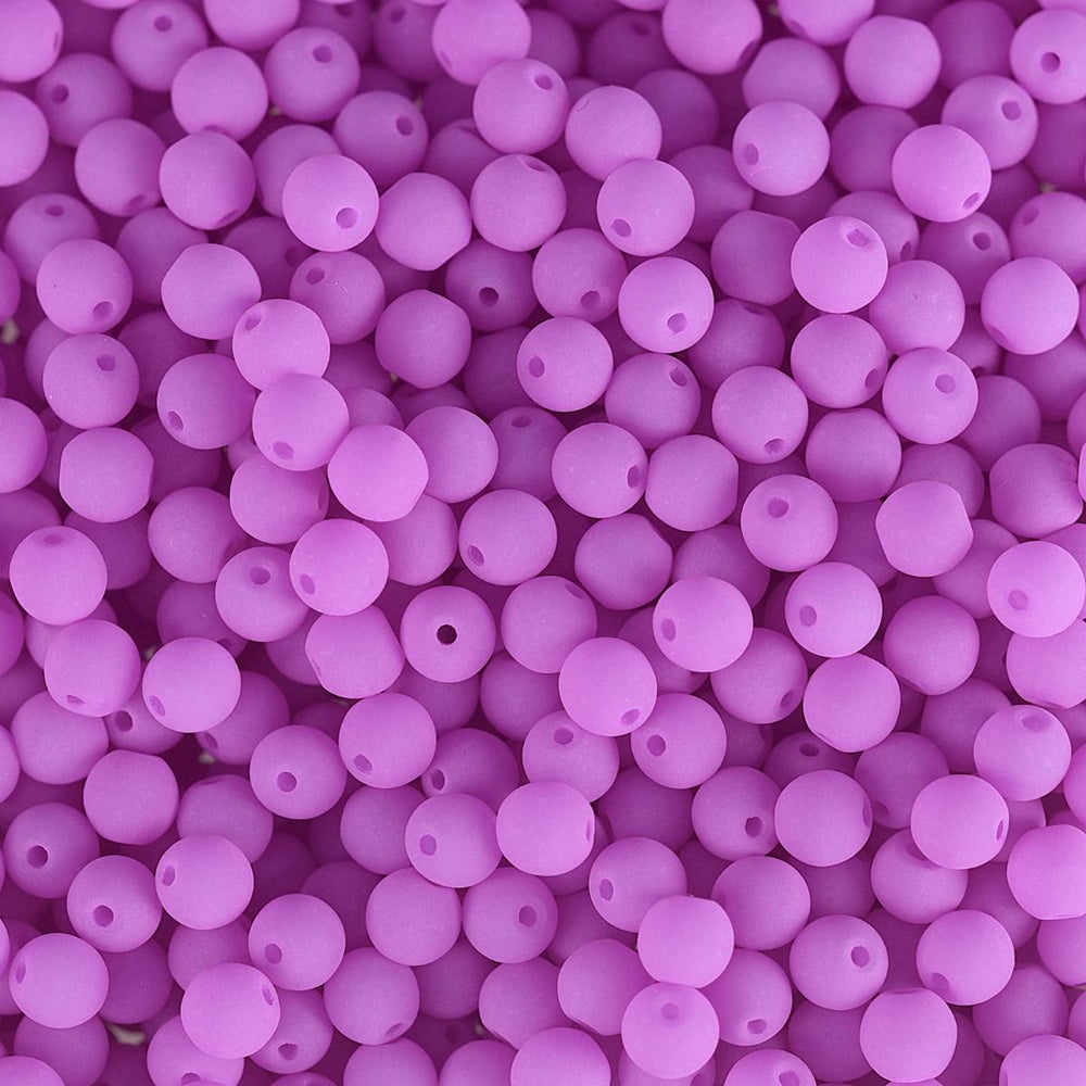 PRECIOSA Czech Glass Bead Strand 4mm, Velvet Soft Magenta