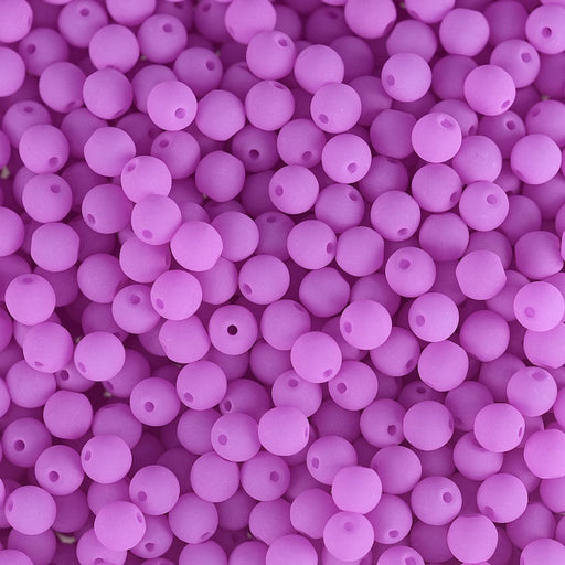 PRECIOSA Czech Glass Bead Strand 4mm, Velvet Soft Magenta