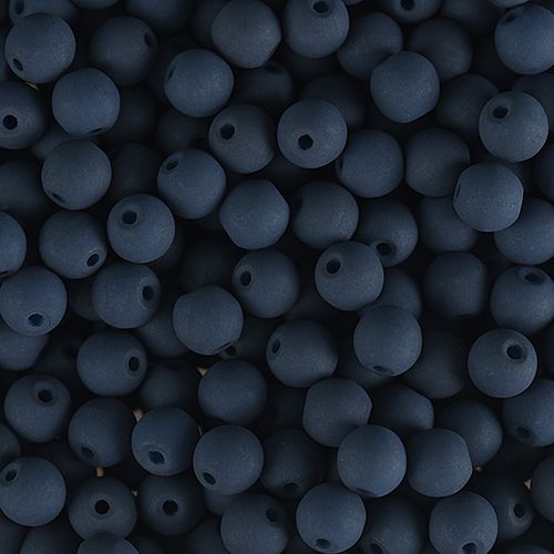 PRECIOSA Czech Glass Bead Strand 6mm, Velvet Black