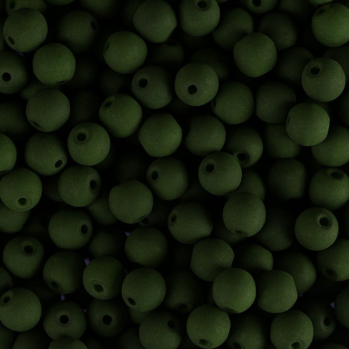 PRECIOSA Czech Glass Bead Strand 6mm, Velvet Dark Green