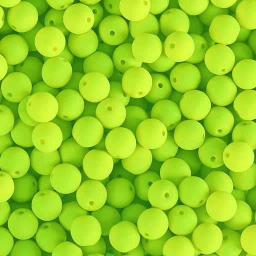 PRECIOSA Czech Glass Bead Strand 6mm, Velvet Neon Lime