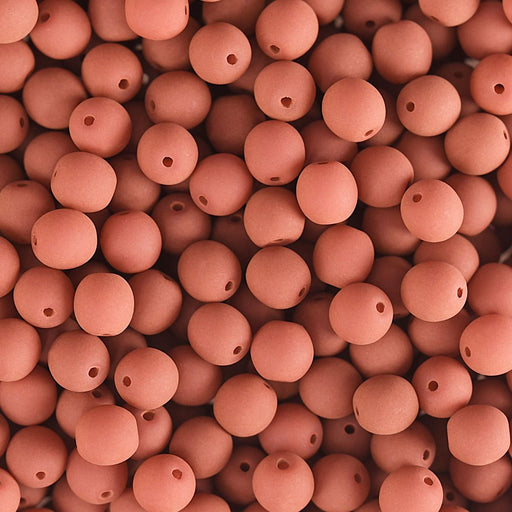 PRECIOSA Czech Glass Bead Strand 6mm, Velvet Soft Coral
