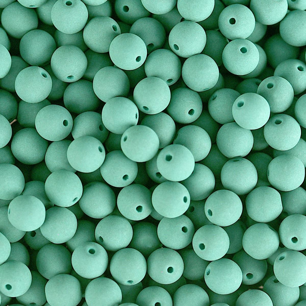 PRECIOSA Czech Glass Bead Strand 6mm, Velvet Soft Turquoise