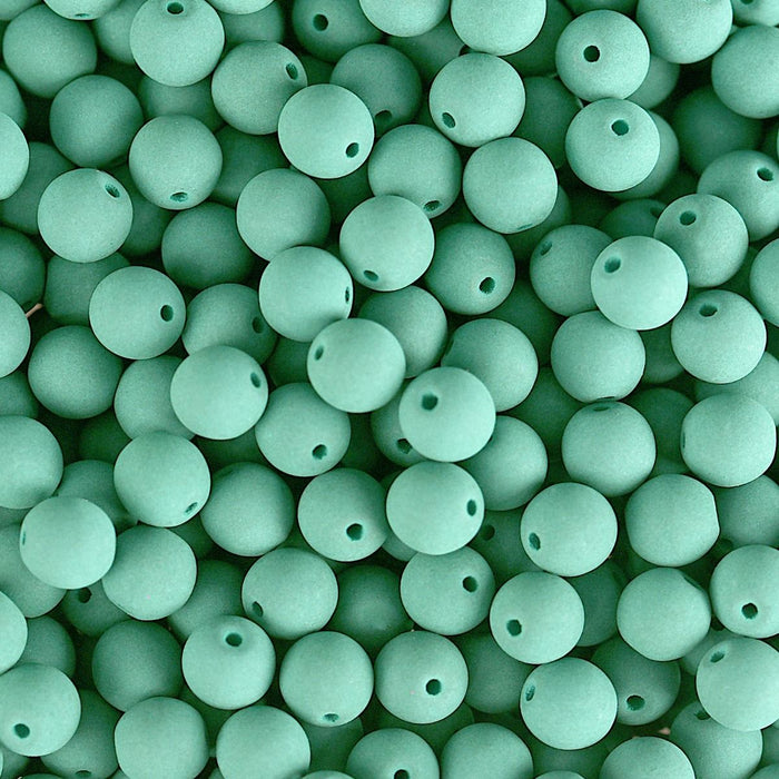 PRECIOSA Czech Glass Bead Strand 6mm, Velvet Soft Turquoise