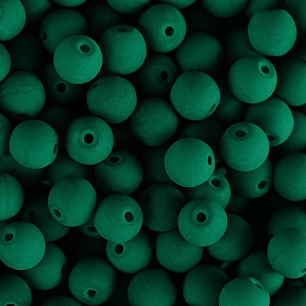 PRECIOSA Czech Glass Bead Strand 8mm, Velvet Petrol