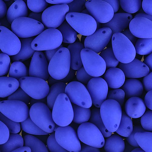 PRECIOSA Czech Glass Drop Bead Strand 6x9mm, Velvet Blue