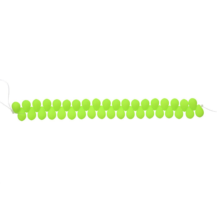 PRECIOSA Czech Glass Drop Bead Strand 6x9mm, Velvet Neon Lime