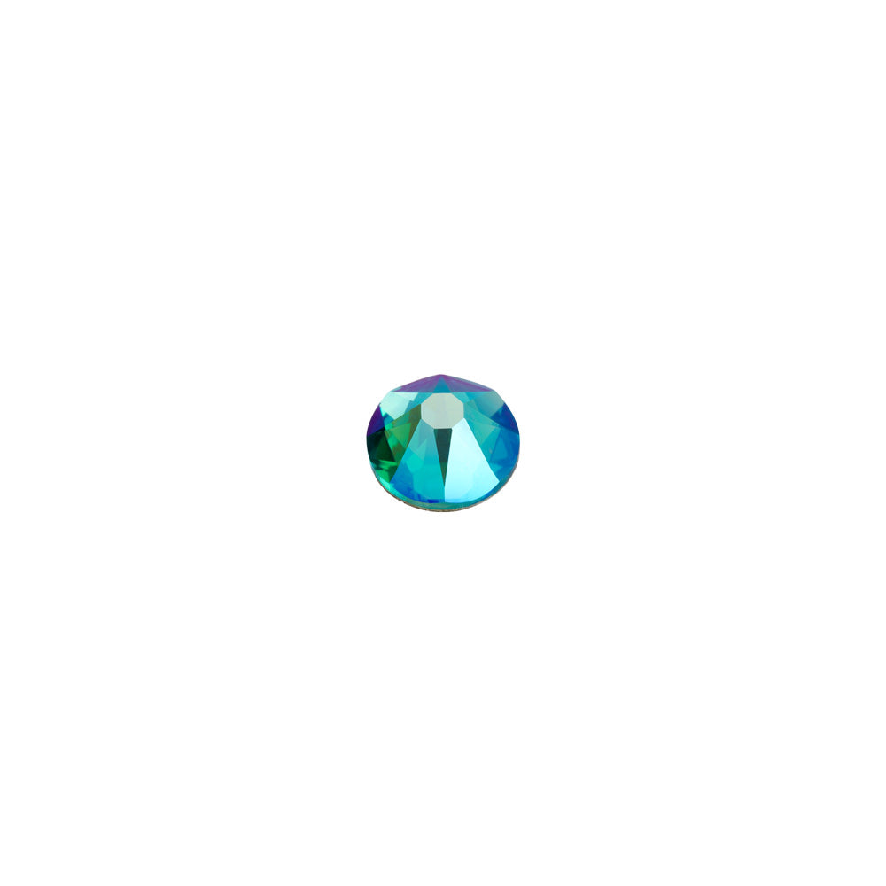 PRESTIGE Crystal, #2088 Round Flatback Rhinestone SS12, Blue Zircon Shimmer (1 Piece)