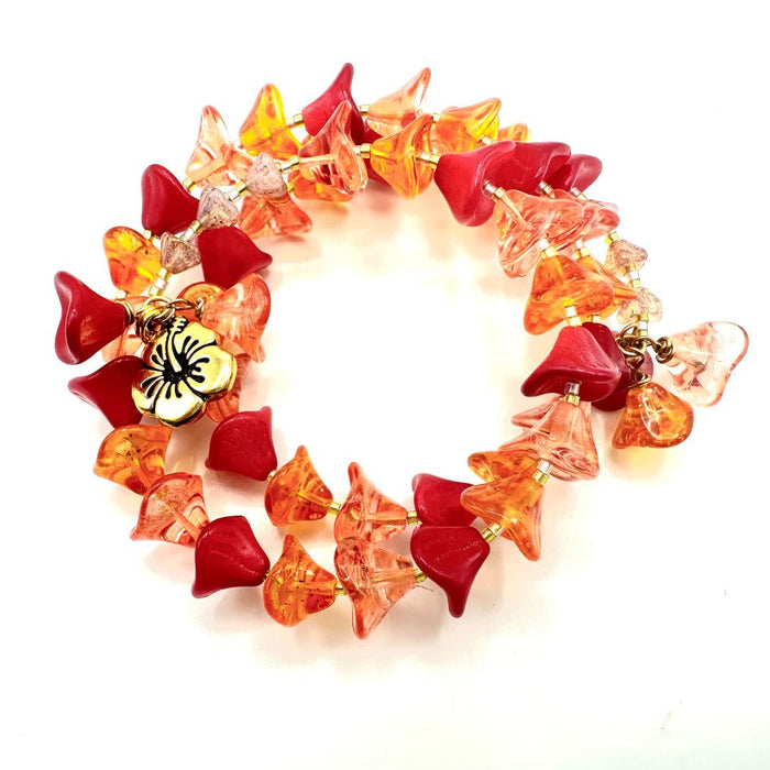 Bright and Beautiful Floral Memory Wire Bracelet