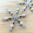 Set of 2 Pearl and Crystal Snowflake Ornaments