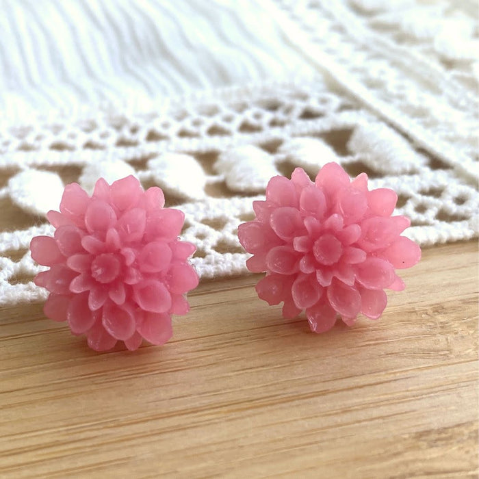 Pretty in Pink Flower Earrings