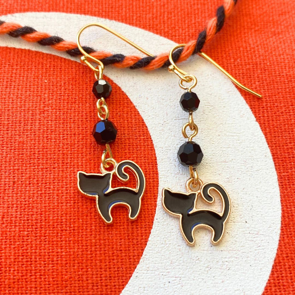 Luna the Little Black Cat Earrings