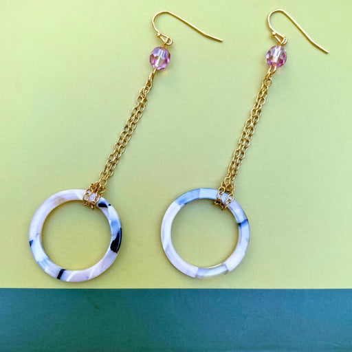 Lark's Head Knot Chain Earrings
