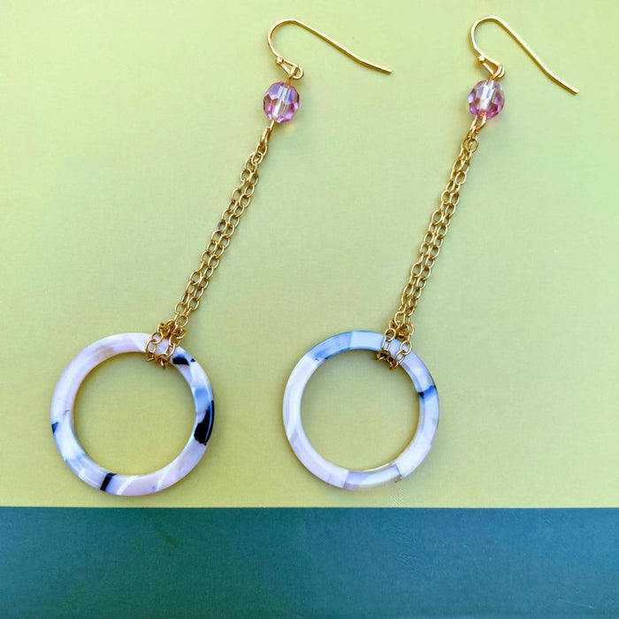 Lark's Head Knot Chain Earrings