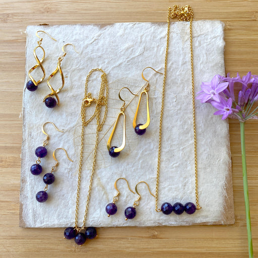 Set of 6 Amethyst Gemstone Jewelry Projects