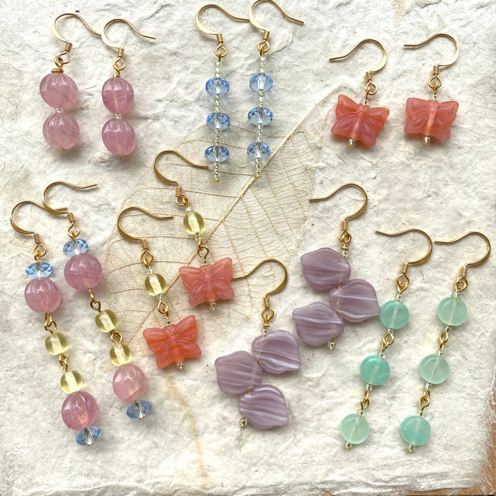 Set of 7 Czech Glass Beaded Earrings