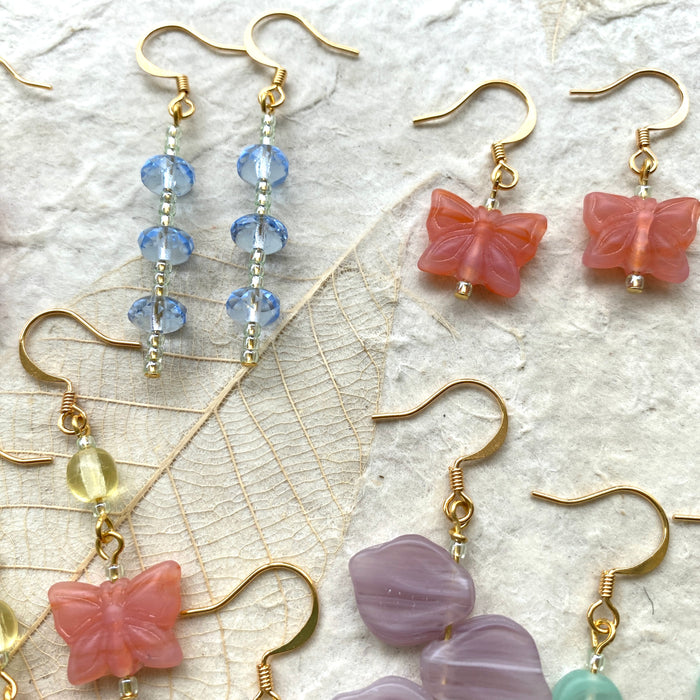 Set of 7 Czech Glass Beaded Earrings